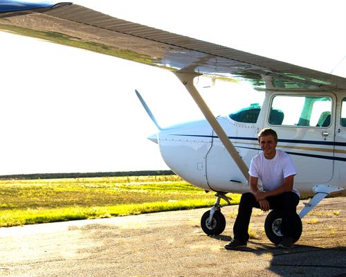 Young Pilot  at area airport