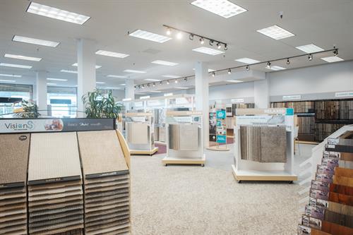 The newly remodeled City Carpets design showroom makes finding the right flooring easy.