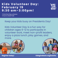 Kids Give Back: Kids Volunteer Day on Presidents Day!