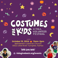 Kids Give Back: Costumes for Kids, A Fall Volunteer Festival