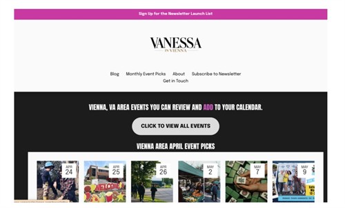 Vanessa In Vienna website a We The Founders brand