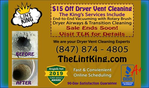 Save $15 Dollars on Dryer Vent Cleaning or Repair