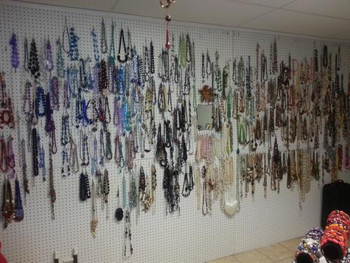Wall of 400 necklaces