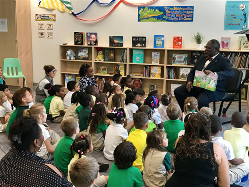 Our Founder, Sly James, reading aloud to the children of KCMO