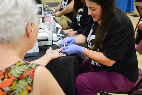 A1C Testing at an outreach event