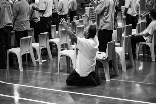 Men worshiping