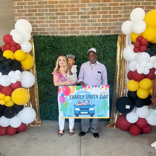 Family Unity Day, 2025, Founder Colleen Huff and a client who reunited with his son.