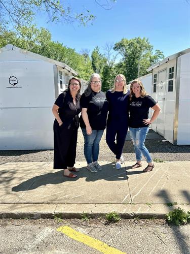 Throughout the year, our staff engages with other homeless providers across the state. This visit was with our good friends in Lawrence, visiting their Pallet Village.