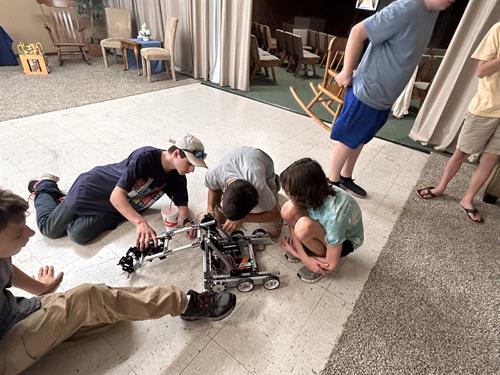 Students Repairing Robot 2