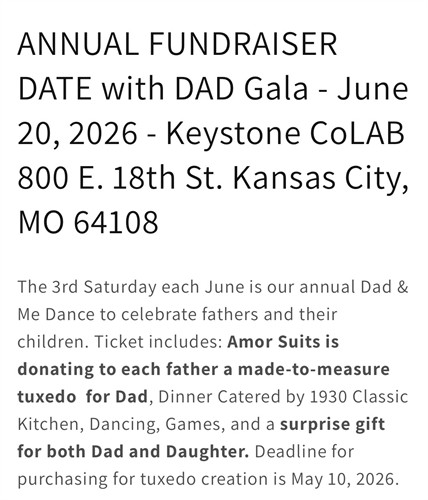Date with Dad 6/20/26 Annual Fundraiser