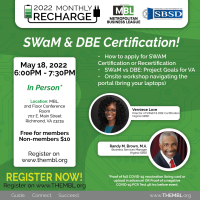 Member RECHARGE - SWaM/DBE Certification Tutorial