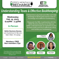 Member RECHARGE - Understanding Taxes & Effective Bookkeeping