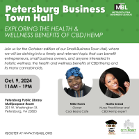 MBL Petersburg Town Hall- Exploring the Health & Wellness Benefits of CBD/Hemp for Entrepreneurs