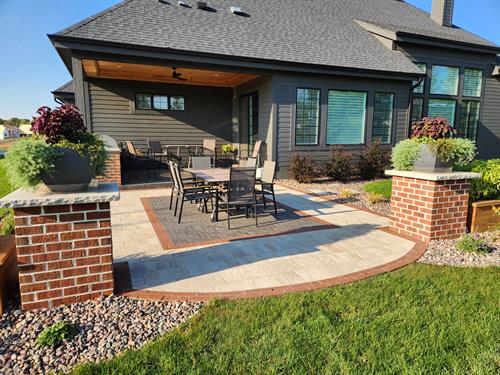 Pavers, Pillars, Landscape bed