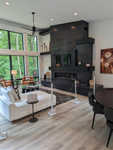 Cast Concrete hearth, and paneled surround