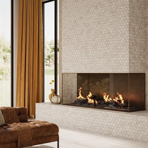 Modern Fireplace / Hex Tile  Turn architectural features into focal points. Floor & Decor offers tile, mosaics and installation materials for fireplaces, feature walls and custom finishes.
