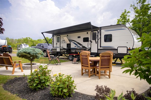 RV site with Patio, Furniture, Grill and Firepit