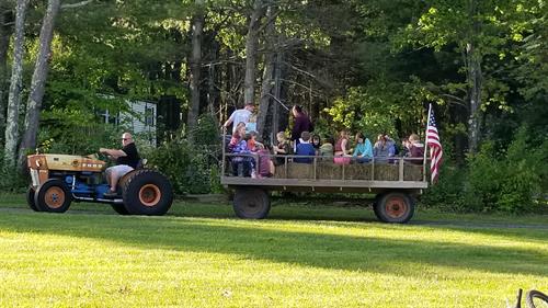 hayrides and family activities on weekends
