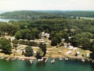 Waterfront view  of campground on Fair Haven Bay