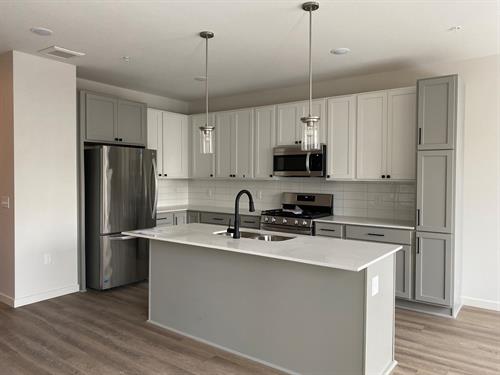 Multi-Family; Smart Cabinetry; Polar White and Stone 