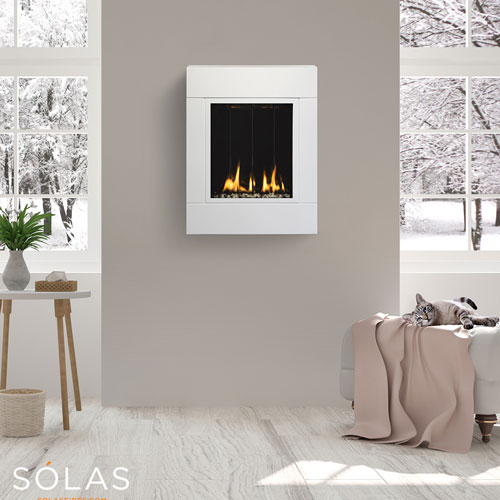 ONE6 Wall-Mount. Shown with our Pure White surround. Available Direct-Vent and Vent-Free.