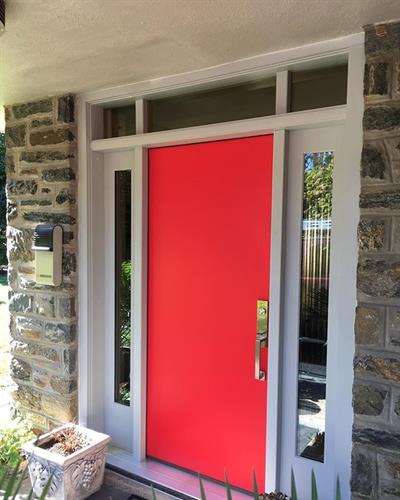 Masonite Modern Door Finished Positive Red Masonite Modern Door Finished Positive Red