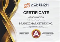 Thank you to the Acheson Business Association for the nomination