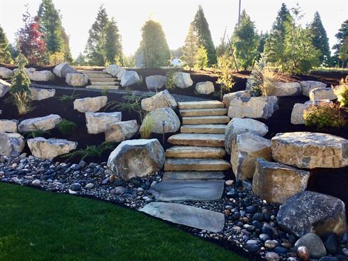 Stairs and wall by Greenhaven Landscapes