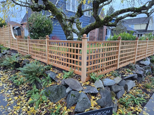 A custom cedar fence that frames the yard while preserving light, flow, and character