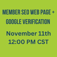 November 2025 | Member SEO Web Page + Google Verification | 12pm Group Training