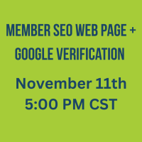 November 2025 | Member SEO Web Page + Google Verification | 5pm Group Training