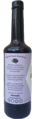 Truronia SIde Label aronia juice Truronia SIde Label aronia juice