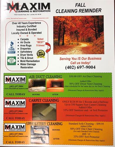 Fall Cleaning Sales Fall Cleaning Sales