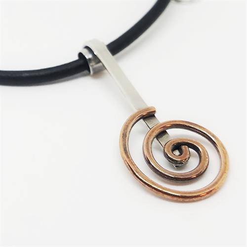 Sterling Silver Copper Spiral Pendant