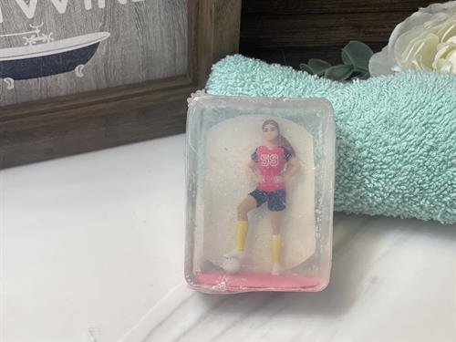Soccer Barbie soap