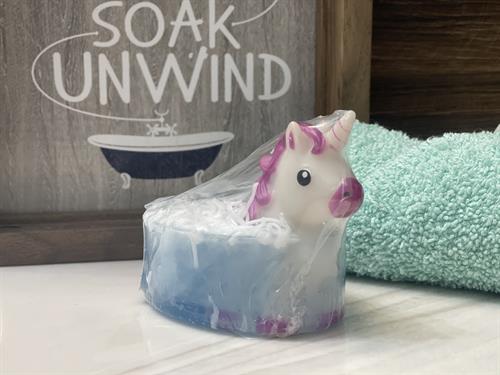 White/purple unicorn soap 