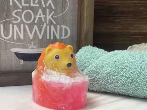 Yellow/orange hedgehog soap