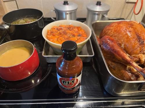 RJ's BBQ Sauce with Thanksgiving Dinner