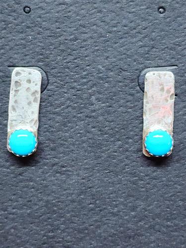 Sleeping Beauty Turquoise and Sterling Silver stud earrings