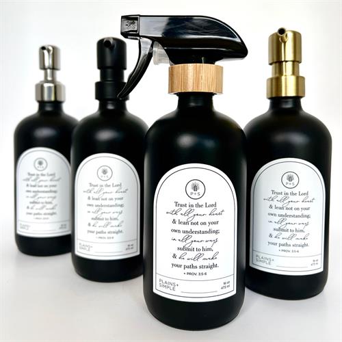 Black Glass Gratitude Bottles, Trust