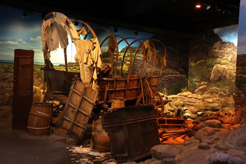 The pioneers described many scenes like this one.  Wagons and prized possessions abandoned in the dust. 