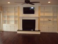 custom fireplace and bookcase at custom home on Cowart Ave, Manasquan NJ
