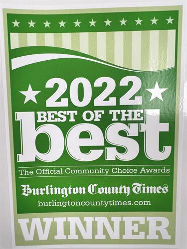 Burlington County Times Community Choice Award winner since 2018