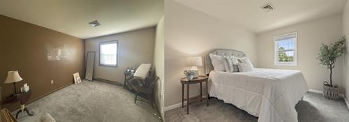 Before and after of a bedroom 