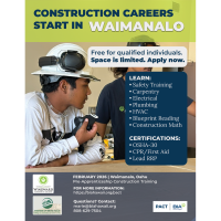BIA Pre-Apprenticeship Construction Training (PACT) – Waimanalo Cohort