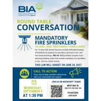 Round Table Conversation: Mandatory Fire Sprinklers in One- and Two- Family Dwellings