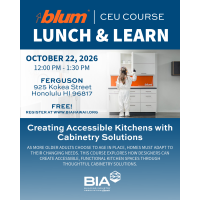 Lunch & Learn Blum CEU Course: Creating Accessible Kitchens with Cabinetry Solutions