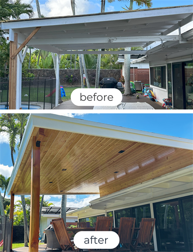 Before and After Custom Pergola in Kailua