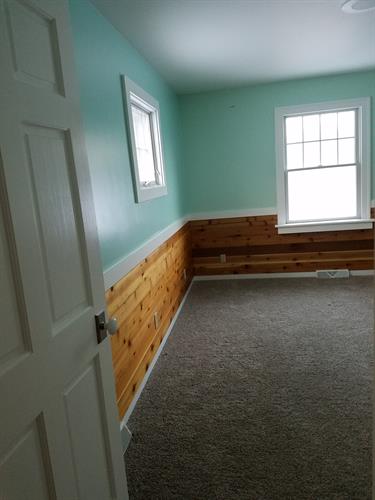 Modern Farmhouse Shiplap Cedar Wainscotting, Craftsman Chair-Rail and Boxsill Window Trim