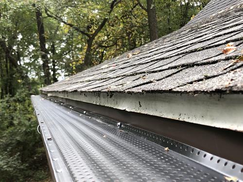 ShurFlo: All-aluminum gutter screen with drilled holes. A cost effective way to eliminate majority of gutter maintenance.